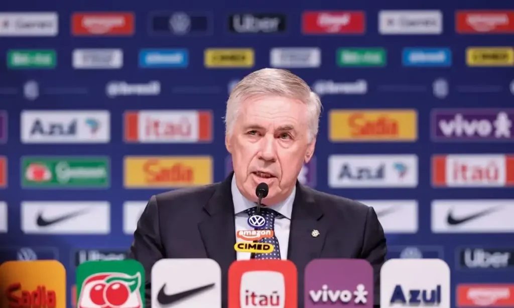 Ancelotti apresenta convocação para amistosos da seleção brasileira