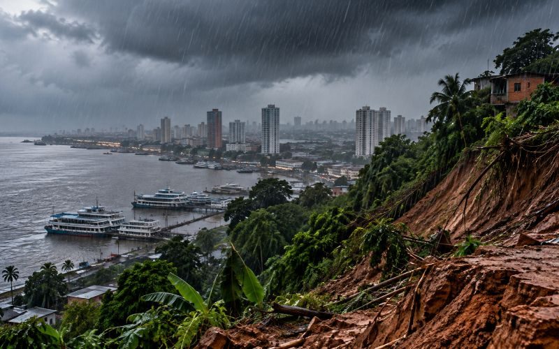 Defesa Civil emite alerta de chuvas intensas em 13 cidades do AM