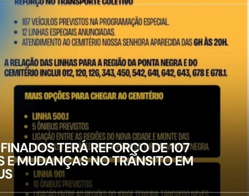 Manaus se prepara para o Dia de Finados com operação especial de transporte